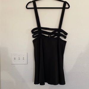 Caged Suspender skirt with pearl zipper pull